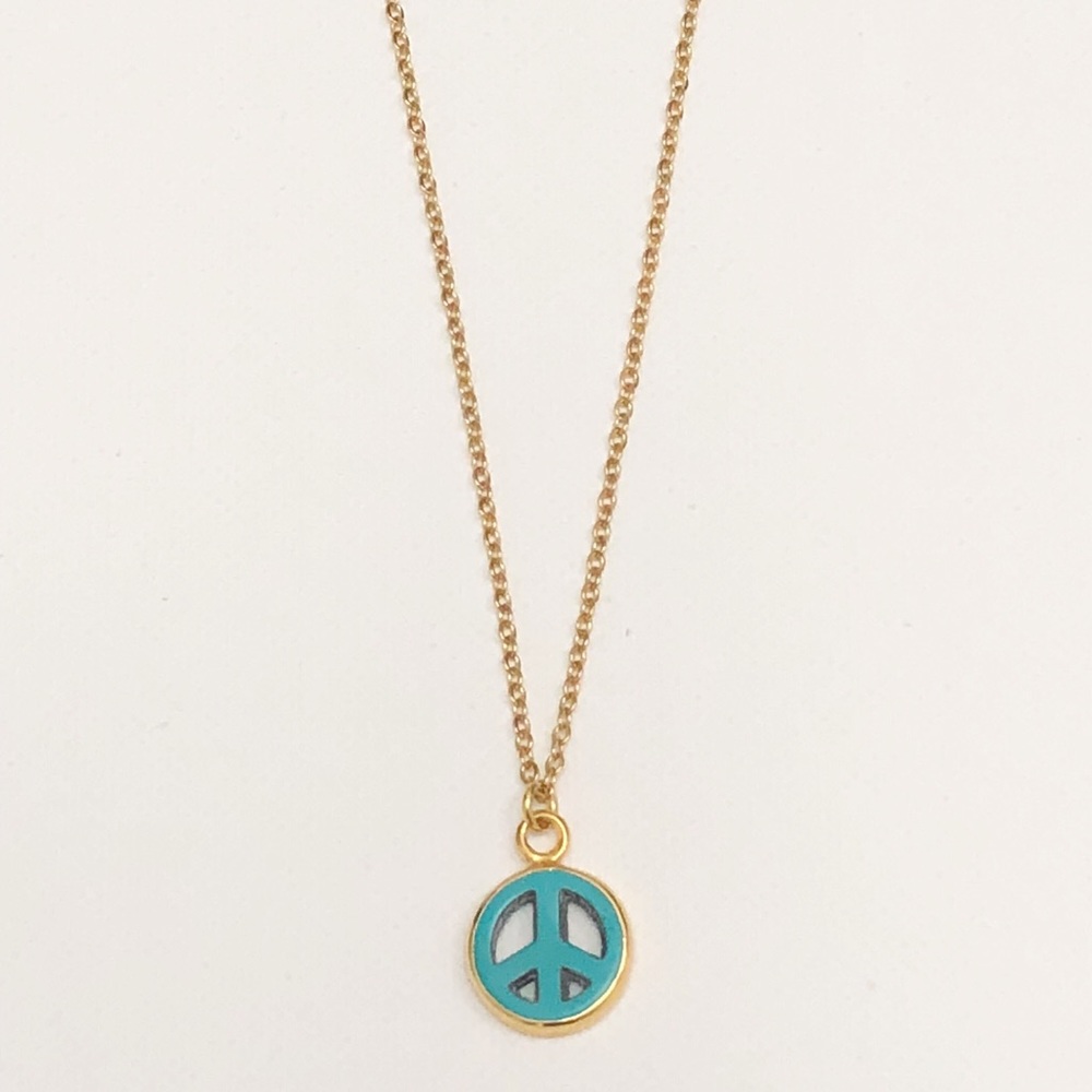 Peace symbol Necklace (turquoise) - Picture 4 of 4